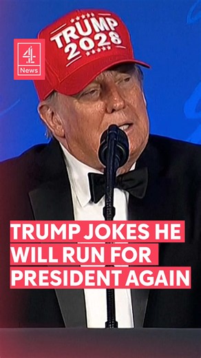President Donald Trump has joked that he will seek another term in the Oval Office. He brought out a