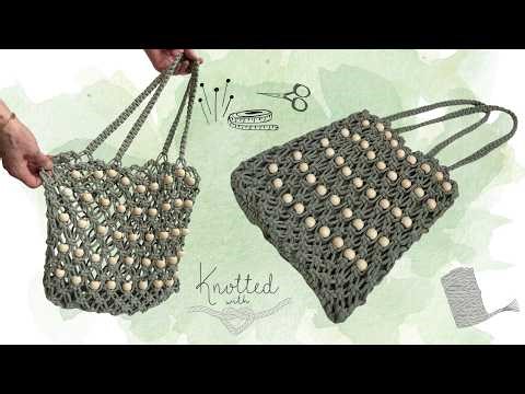 DIY Macrame Bag with Beads | Easy Beginner Tutorial (Boho Style)