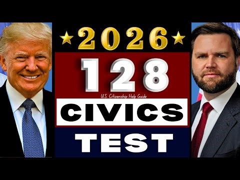 2026 Random 128 Civics Questions/Easy Answers Official US Citizenship Test 2025 Version, Ciudadania