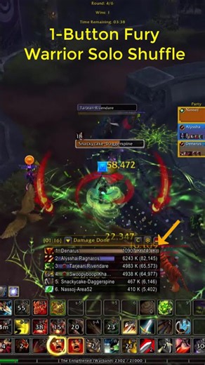 1-Button Fury Warrior Solo Shuffle in World of Warcraft