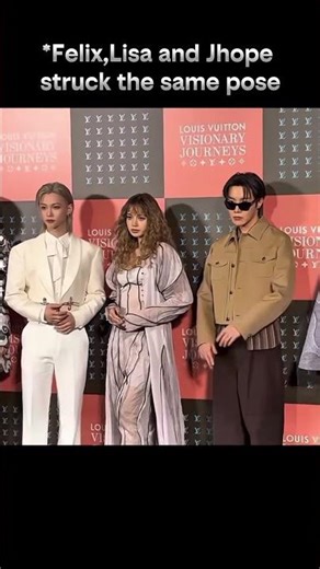 Felix, Lisa and jhope struck the same pose
