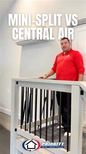 Mini-split vs central air 🏠 Each has pros and cons depending on your space. Mini-splits are often more affordable, great for room-by-room control, and ideal for homes or rooms without ductwork. Central systems work best for whole-home comfort and distributed through ductwork. #minisplit #priority #kitchenerwaterloocambridge #learnsomethingnew #reels | Priority Heating, Cooling & Plumbing