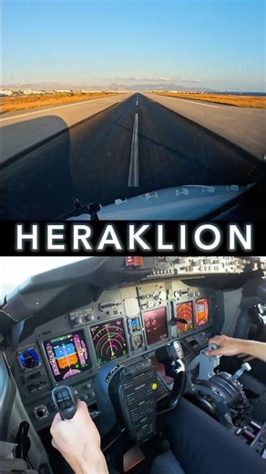Spectacular Sunrise Takeoff from Heraklion 🇬🇷🌅✈️ | Cockpit View #Shorts #aviation