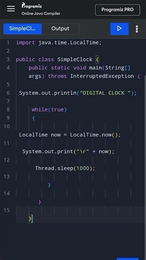 Digital clock in #java #programming
