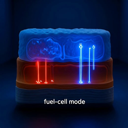 🚨 Energy breakthrough: one device can now flip between making power and making fuel.Scientists upgraded reversible solid oxide cells systems that can generate electricityand produce hydrogen/fuel through electrolysisThe key wasn’t a bigger machine.It was the electrode structure.By replacing the old air-electrode material with a mixed proton / oxygen-ion / hole conductor, the reaction no longer happens only at tiny boundary points.It spreads across the whole electrode surface.That means• higher 