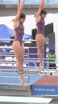 Twin power for the 🥇 #diving #twins #gold #junior #worldaquatics #mexico
