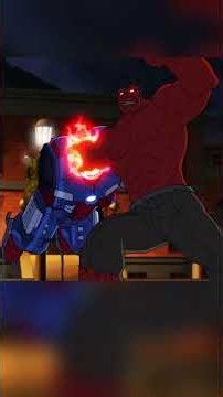 Gamma Energy Showdown: Hulk vs. Red Hulk#fyp #usa #avengers #cartoon #anime