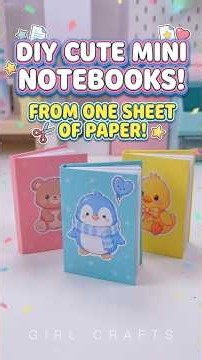 ✂️ Cute DIY Mini Notebooks in 1 Minute! ✨📒🐥📚 #PaperCraft #DIY