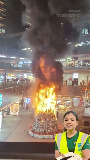 Christmas Safety Fails — Fire Erupts on Mall Tree! #firesafety #learnwithnajma #fire riskassessment