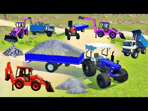 🚜 Tractor Simulator JCB Driving & Dumper Truck Unloading Farming Game #viral #viralshorts