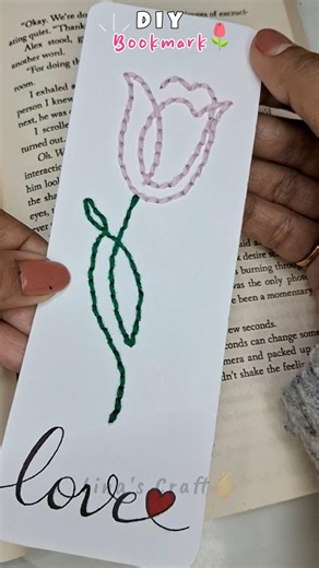 Diy Handmade Bookmark | 🌹🫰❤️#shorts #diy #handmade #bookmark #craft #stiching #embroidery