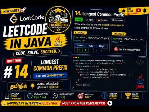 LeetCode Question #14: Longest Common Prefix | Java Solution Explained | #leetcode #interview #java