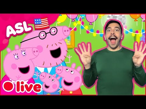 🔴 LIVE Peppa Pig with ASL 🩷 American Sign Language for Kids 🐽 Kids Cartoons