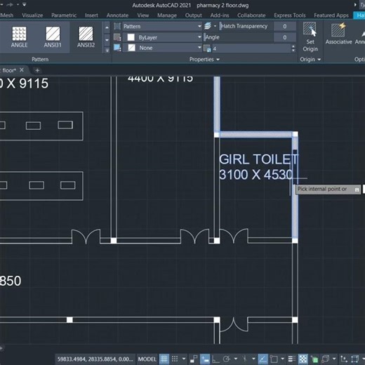 AutoCAD Wall Hatching Design | Architectural Hatch Pattern Drawing#civilengineering #hatching #house