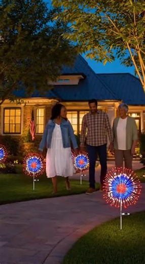 4th of July Solar Star Lights for Outdoor Decor