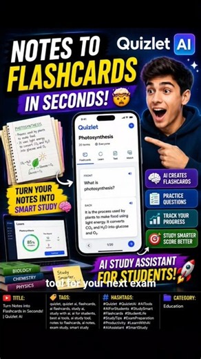 Turn Notes Into Flashcards in Seconds! 🤯 | Quizlet AI #shorts