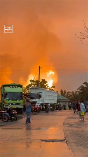 Massive Fireball After Gas Pipeline Explosion in Indonesia