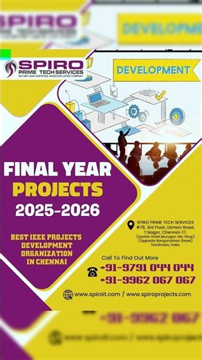 SPIRO TECH Guarantees Innovative Quality and on-time delivery for final-year IEEE Projects 2026