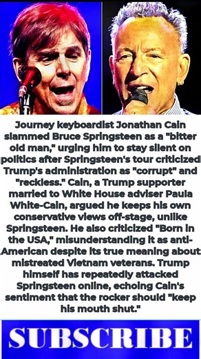 "Shut Up, Bruce!" — Journey Star Blasts Springsteen Over Trump