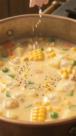 Creamy Corn & Potato Chowder 🌽🥔 | Cozy Soup Recipe | Anime Cooking
