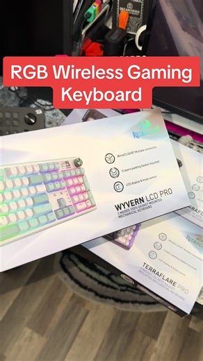 This Redragon wireless mechanical keyboard looks really clean and has some nice features for gaming or work. • Mechanical keyboard with Mint Mambo switches • Wireless (2.4GHz / Bluetooth) or wired • RGB backlighting • Built-in info screen control knob • Noise dampening design for smoother typing Nice setup if you want a mechanical keyboard with RGB and wireless options. #tiktokshop #gamingkeyboard #mechanicalkeyboard #pcsetup #dealsforyoudays