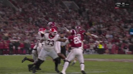Bray Hubbard bats the ball and comes up with INT for Alabama