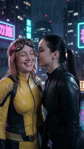 When Your Girlfriend Steals a Kiss 💋 Super Lesbian & Raven 🌈 #wlw #lqbtqia #wonderwoman #sapphic
