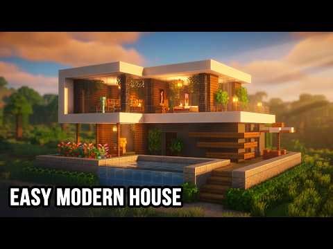 Easy Modern House Tutorial Minecraft Survival Build
