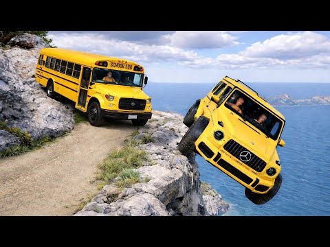 IMPOSSIBLE Truck vs Bus Crash on a Cliff Edge! Crash Compilation #128 | BeamNG Drive.