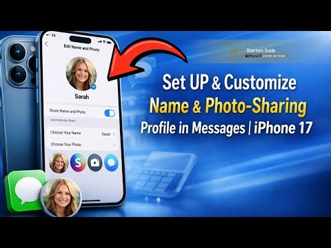 Set UP & Customize Name & Photo-Sharing Profile in Messages | iPhone 17