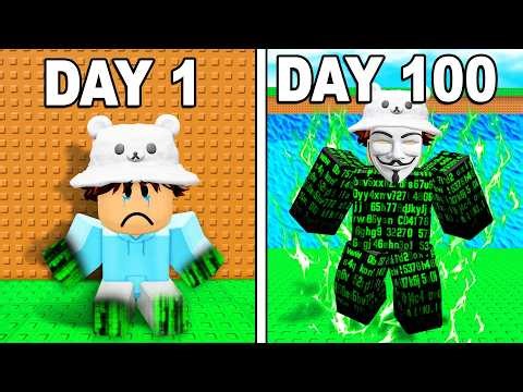I Survived 100 Days As a HACKER In Escape Tsunami!