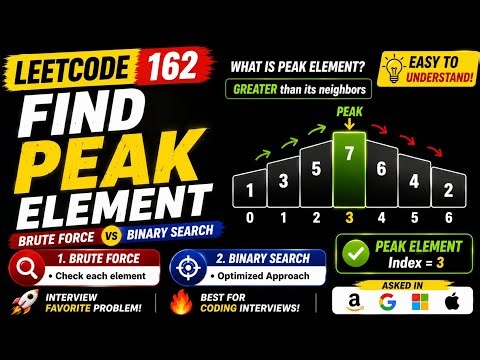 162. Find Peak Element 🚀 Brute Force vs Binary Search | Leetcode 162