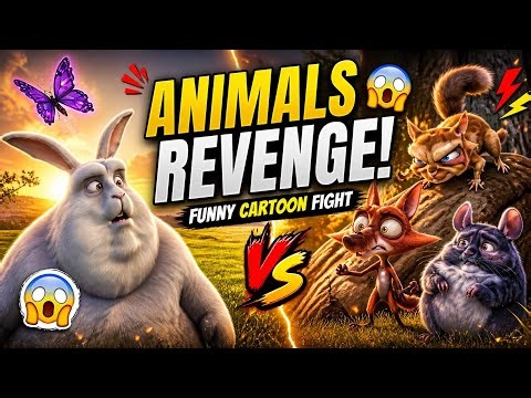 ANIMALS REVENGE 😱 | Funny Cartoon Fight | Rabbit vs Wild Animals 🐰🔥