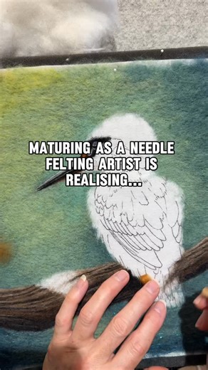 Needle Felting Artist, Needle Felting Tutorials & Books on Instagram: "Maturing as a needle felting artist isn’t about being faster or more productive. It’s about trusting the process. ✨Knowing when to slow down. ✨Knowing when to redo something. ✨Knowing that depth, realism, and confidence come from patience — not pressure. I used to think progress meant moving quickly. Now I know it means seeing clearly. If this resonates, you’re probably further along than you think. 💛 👇 Save this for the da