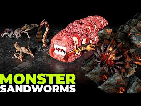 Monster Worms Size Comparison 3D | Train Worm vs God Worm vs Dune Sandworm