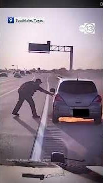 Texas officer smashes window to rescue driver from burning car