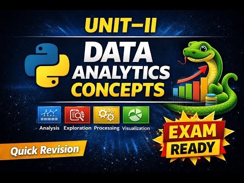 UNIT–II: Data Analytics Concepts 📊🐍 | Python | Quick Revision & Exam Prep