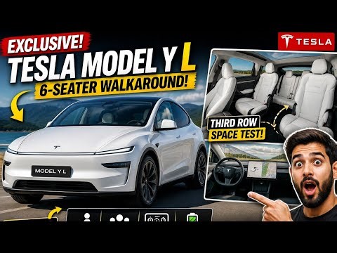 EXCLUSIVE! 6-seater Tesla Model Y L Walkaround | Third Row Space, Features, and Range Detailed