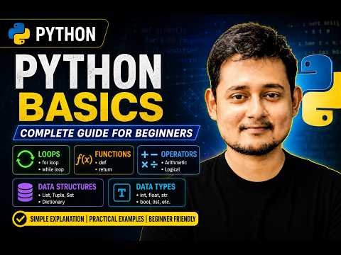 Python Basics for Beginners | Data Types, Loops, Functions & Operators Explained