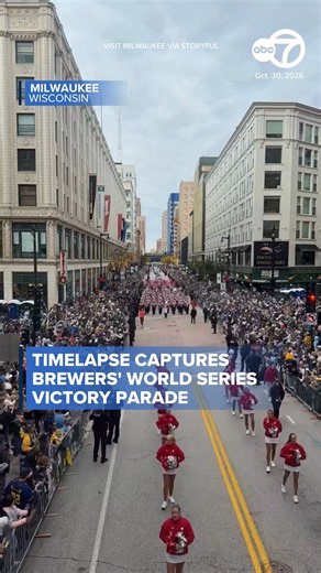 Timelapse captures Milwaukee Brewers' historic World Series victory parade