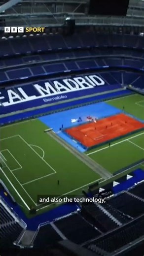 Real Madrid's Bernabeu transforms for tennis 👀| BBC Sport