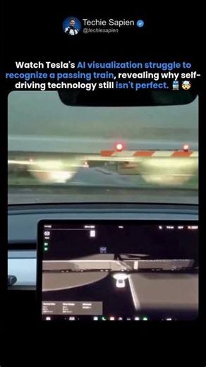 Tesla Autopilot Misidentifies a Passing Train 🤯 Why AI Self-Driving Still Isn't Perfect 🚗🚆