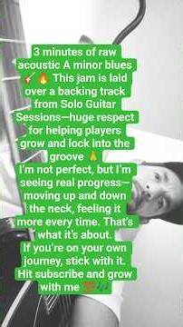 Acoustic A minor blues 🎸 3-min jam | Solo Guitar Sessions backing track 🙏🔥