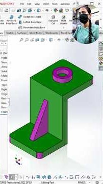 Beginner Part Design with Extrude, Rib, and Fillet #SolidWorks #CADDesign #MechanicalEngineering