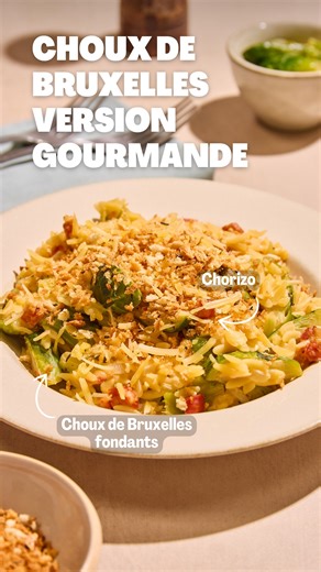 HelloFresh France on Instagram: "Orzo au chorizo & choux de Bruxelles : un festin méditerranéen ! 🌿🍖 Qui a déjà goûté cette pépite ?⁠ ➡️ À retrouver en bio⁠ ⁠ #reel #hellofreshfr #recette #faitmaison #foodie"