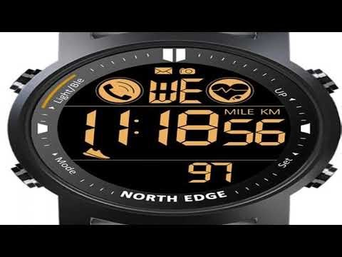 NORTH EDGE Smart Watch Men Heart Rate Monitor Waterproof 50M Swimming Running Sports Pedometer