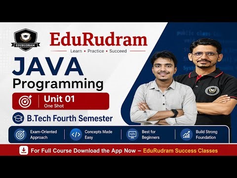 Oops JAVA Unit 1 One Shot Revision || B.Tech || AKTU Exam || BCA #edurudram