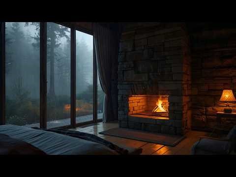 10 Hours of Extreme Rain & Lightning at Cozy Cabin - Thunderstorm Sounds for Deep Sleep