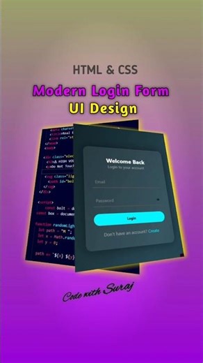 Modern Login Form UI Design | HTML CSS JavaScript 🔥