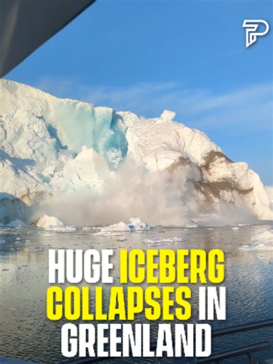Wild Iceberg Collapse in Greenland Sends Huge Wave at Boat